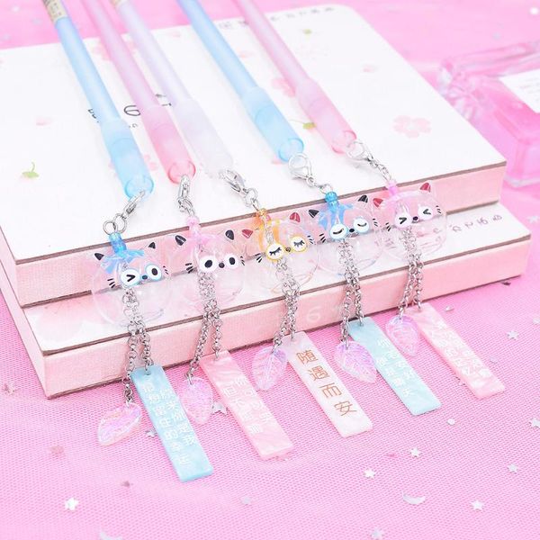 gel pens 0.5mm pen kawaii wind chimes cat pendant neutral for school girls gift writing office supplies stationery novelty item
gel pens 0.5mm pen kawaii wind chimes cat pendant neutral for school girls gift writing office supplies stationery novelty item