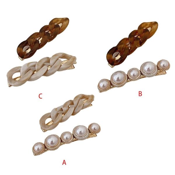 hair accessories 2pcs women metal duckbill clips faux pearl beaded acrylic chain geometric hairpins side bangs styling barrette, Slivery;white
hair accessories 2pcs women metal duckbill clips faux pearl beaded acrylic chain geometric hairpins side bangs styling barrette, Slivery;white