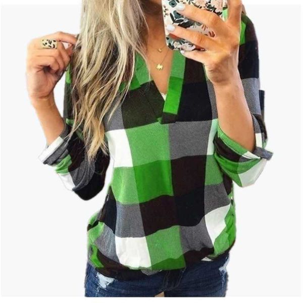 women's t-shirt 1240 shirt women roll up long sleeve v neck button cloth plaid lattice print plus size tshirt, White
women's t-shirt 1240 shirt women roll up long sleeve v neck button cloth plaid lattice print plus size tshirt, White