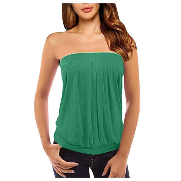 women's blouses & shirts strapless elegant blouse women solid casual wrapped chest loose sleeveless summer plus size pleated top, White
women's blouses & shirts strapless elegant blouse women solid casual wrapped chest loose sleeveless summer plus size pleated top, White