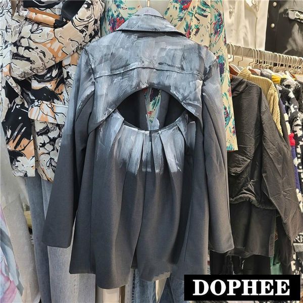 retro backless blazer coat women 2021 autumn loose splash-ink suit jacket female harajuku coats women's suits & blazers, White;black
retro backless blazer coat women 2021 autumn loose splash-ink suit jacket female harajuku coats women's suits & blazers, White;black