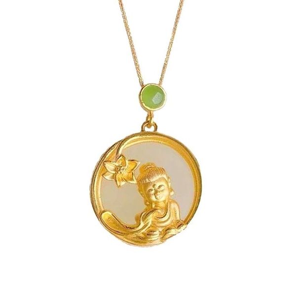 natural white hetian jade buddhism pendant necklace 925 silver fashion jewelry chalcedony amulet gifts for women
natural white hetian jade buddhism pendant necklace 925 silver fashion jewelry chalcedony amulet gifts for women