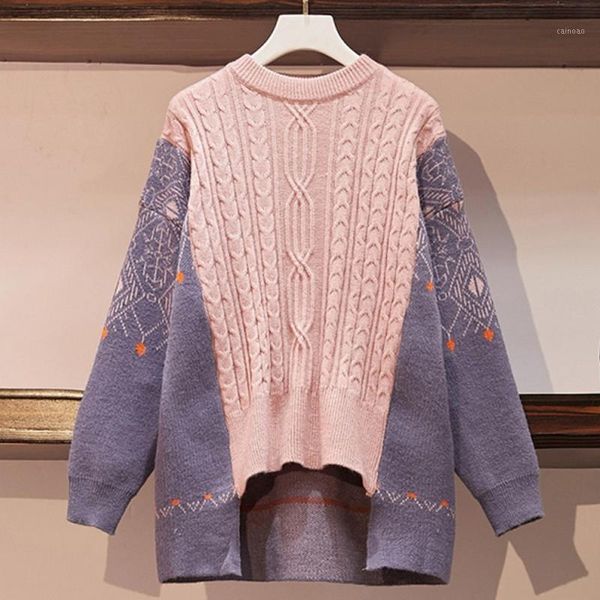 autumn winter loose o-neck long-sleeved knitted sweater stitching lazy wind pullover women's sweaters, White;black
autumn winter loose o-neck long-sleeved knitted sweater stitching lazy wind pullover women's sweaters, White;black