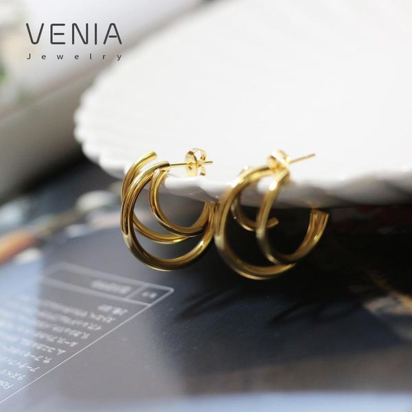 hoop & huggie venia stainless steel unique punk personality three coil stud earrings for women gold filled charm jewelry gift, Golden;silver
hoop & huggie venia stainless steel unique punk personality three coil stud earrings for women gold filled charm jewelry gift, Golden;silver