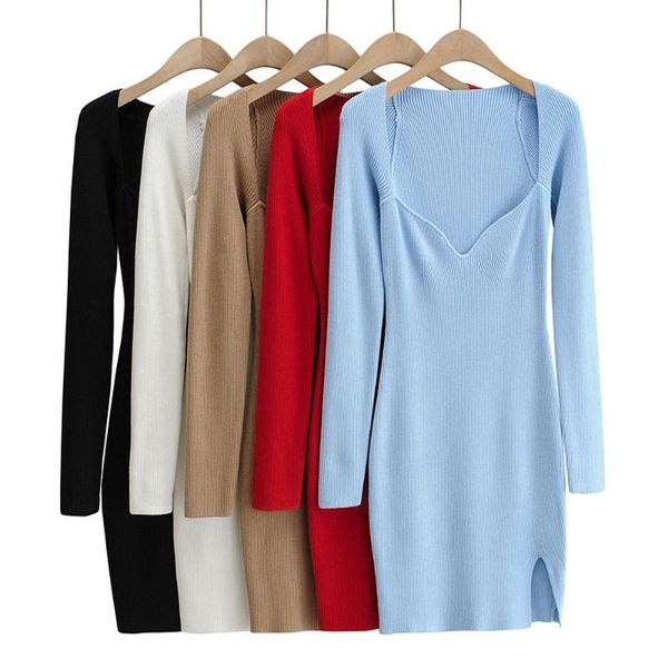 fall winter knitted dresses women square collar long sleeve split bodycon pullover slim stretch sweater mini dress clothes casual, Black;gray
fall winter knitted dresses women square collar long sleeve split bodycon pullover slim stretch sweater mini dress clothes casual, Black;gray