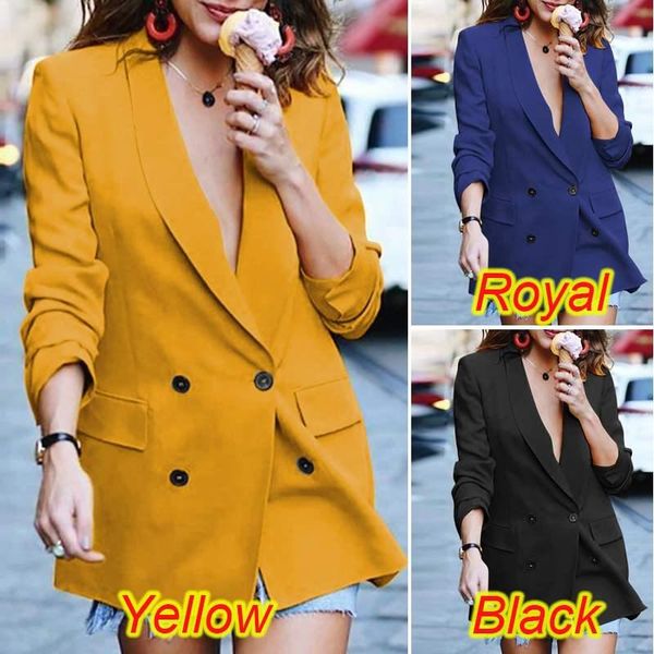 women office suits spring autumn ladies blazer 2021 female double-breasted work wear casual solid outwear plus size 5xl women's & blaze, White;black
women office suits spring autumn ladies blazer 2021 female double-breasted work wear casual solid outwear plus size 5xl women's & blaze, White;black