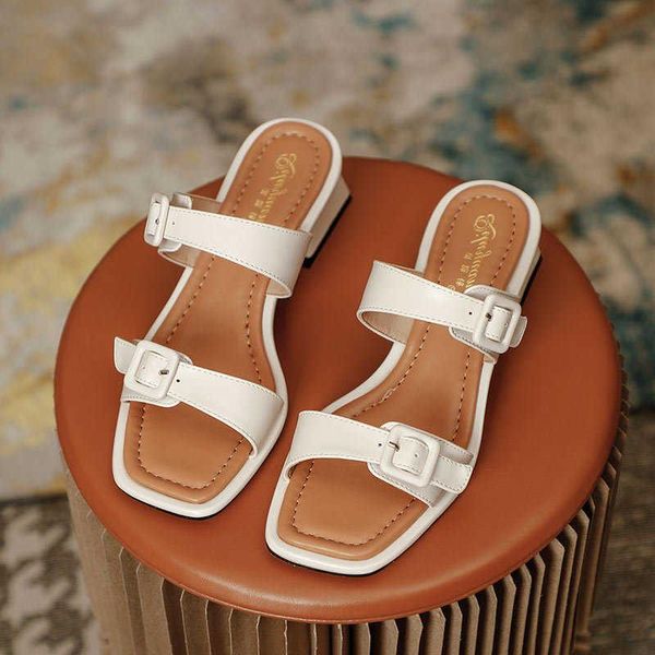 sandals women's slippers wear fashion 2021 summer square head fairy style mid heel thick button, Black
sandals women's slippers wear fashion 2021 summer square head fairy style mid heel thick button, Black