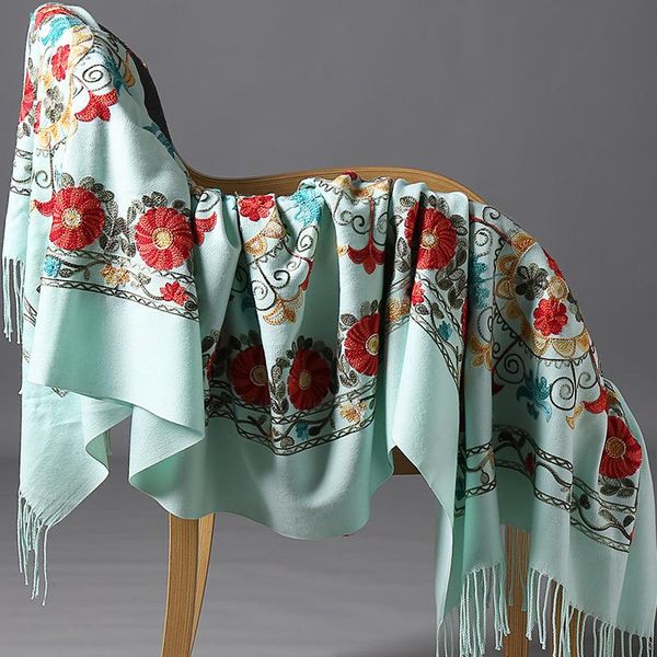 scarves plus size winter warm solid scarf for women/lady soft cashmere pashmina shawls flower embroidery female wraps capes, Blue;gray
scarves plus size winter warm solid scarf for women/lady soft cashmere pashmina shawls flower embroidery female wraps capes, Blue;gray