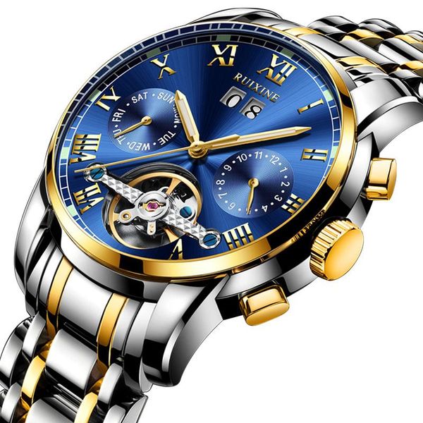 wristwatches ruixine selling luxury stainless steel men watch watches wrist waterproof mechanical skeleton relogio masculino, Slivery;brown
wristwatches ruixine selling luxury stainless steel men watch watches wrist waterproof mechanical skeleton relogio masculino, Slivery;brown