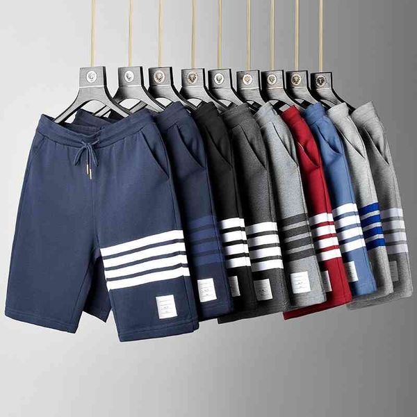 tb fog four bar striped men's summer pure cotton trendy brand middle pants sports casual shorts couple, White;black
tb fog four bar striped men's summer pure cotton trendy brand middle pants sports casual shorts couple, White;black