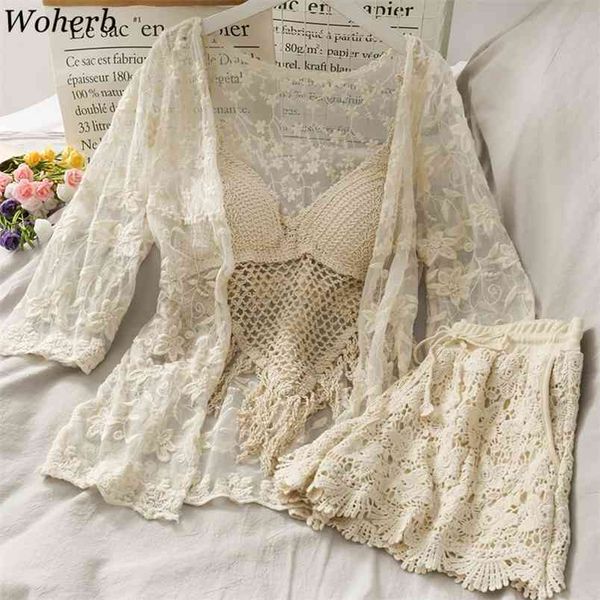 fashion all-match lace 3 pieces set women beach wear thin cardigan crochet shorts summer three-piece outfits 210519, White
fashion all-match lace 3 pieces set women beach wear thin cardigan crochet shorts summer three-piece outfits 210519, White