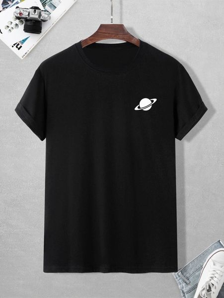 men planet print tee t6ue#, White;black 
men planet print tee t6ue#, White;black