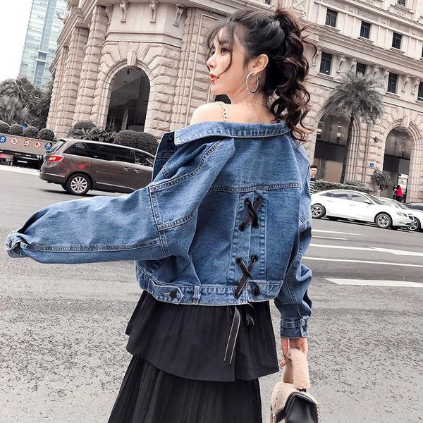female 2021 spring autumn women korean loose all-match lace-up jacket single-breasted turn-down collar short denim coat y358 women's ja, Black;brown
female 2021 spring autumn women korean loose all-match lace-up jacket single-breasted turn-down collar short denim coat y358 women's ja, Black;brown