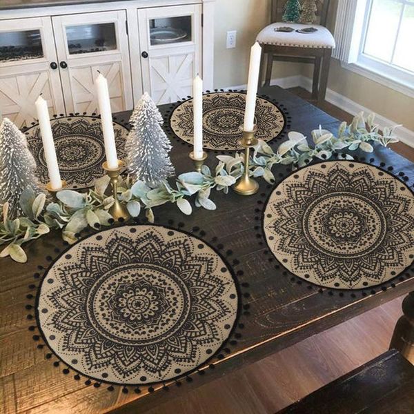 mats & pads bohemian woven cotton placemat exquisite embroidery table mat round food pad dining tableware kitchen decoration 2021
mats & pads bohemian woven cotton placemat exquisite embroidery table mat round food pad dining tableware kitchen decoration 2021