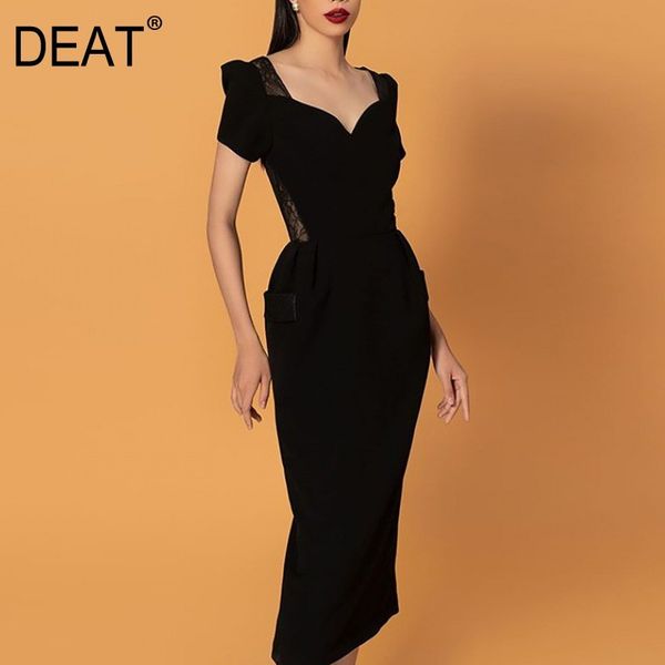 fashion women dress sqaure collar short sleeves lace patchwork high waist hollow out long wp62401l 210421, Black;gray
fashion women dress sqaure collar short sleeves lace patchwork high waist hollow out long wp62401l 210421, Black;gray
