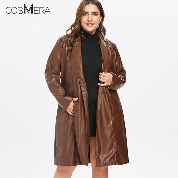 women's trench coats cosmera long coat faux leather knee length winter women pu fashion ladies outerwear plus size, Tan;black
women's trench coats cosmera long coat faux leather knee length winter women pu fashion ladies outerwear plus size, Tan;black