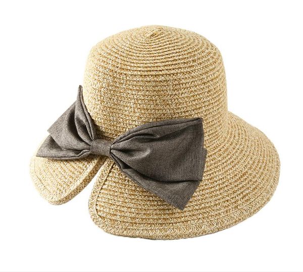 wide brim hats bow split straw hat female korean version outdoor foldable basin sun beach, Blue;gray
wide brim hats bow split straw hat female korean version outdoor foldable basin sun beach, Blue;gray