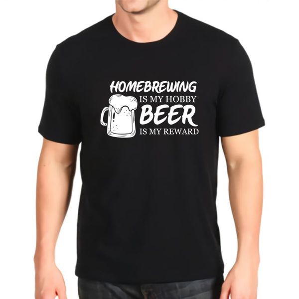men's t-shirts pride printed tshirt fashion home brewing is my hobby beer mens loose customization tees, White;black