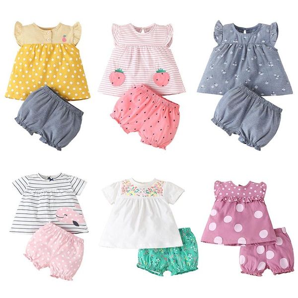 2pcs summer baby girl cloths short sleeve flower print t-shirt + casual shorts children clothing outfits 0-3years sets, White
2pcs summer baby girl cloths short sleeve flower print t-shirt + casual shorts children clothing outfits 0-3years sets, White