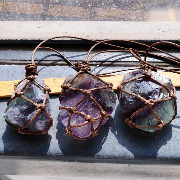 chains 6pcs irregular shape purple green fluorite pendant necklace hand winding jewelry necklaces energy healing meditation pendulum, Silver
chains 6pcs irregular shape purple green fluorite pendant necklace hand winding jewelry necklaces energy healing meditation pendulum, Silver