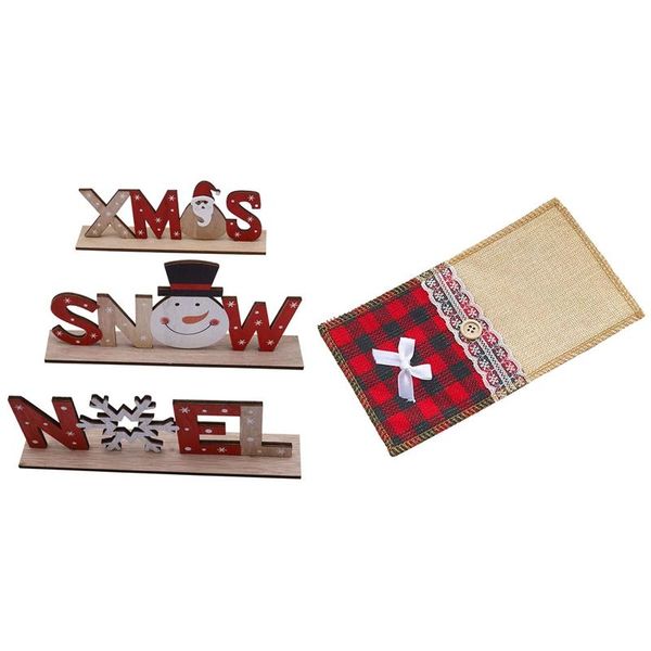 3pcs christmas decorations for home wooden letter santa claus ornaments & 8pcs tableware bag set(red grid) dinnerware sets
3pcs christmas decorations for home wooden letter santa claus ornaments & 8pcs tableware bag set(red grid) dinnerware sets