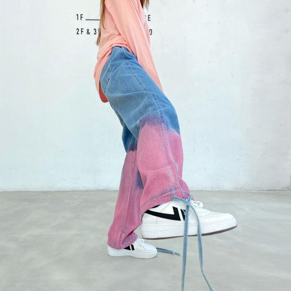 men's jeans drawstring tie-dye fashion casual baggy wide-leg men streetwear loose hip-hop straight denim trousers mens, Blue
men's jeans drawstring tie-dye fashion casual baggy wide-leg men streetwear loose hip-hop straight denim trousers mens, Blue