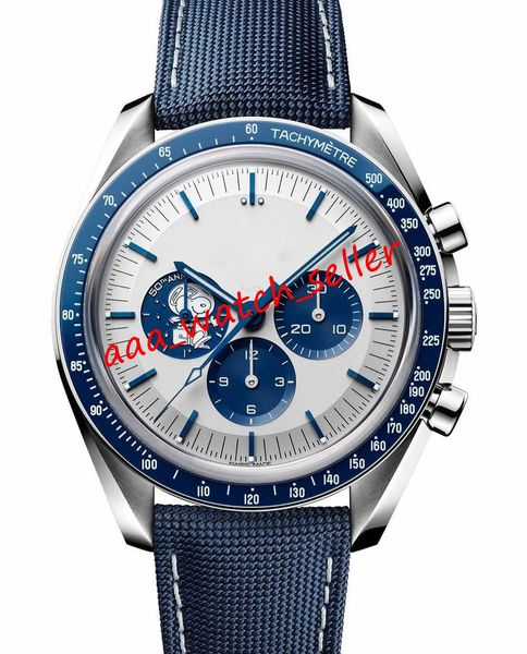 luxury mens moon watches 50th anniversary limited blue ceramic bezel apollo 13 back cover quartz movement canvas strap sport wristwatches, Slivery;brown
luxury mens moon watches 50th anniversary limited blue ceramic bezel apollo 13 back cover quartz movement canvas strap sport wristwatches, Slivery;brown