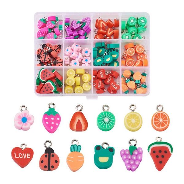 charms 120pcs/box cute polymer clay pendant fruit flower colorful for jewelry making diy bracelet necklace earring supplies, Bronze;silver
charms 120pcs/box cute polymer clay pendant fruit flower colorful for jewelry making diy bracelet necklace earring supplies, Bronze;silver