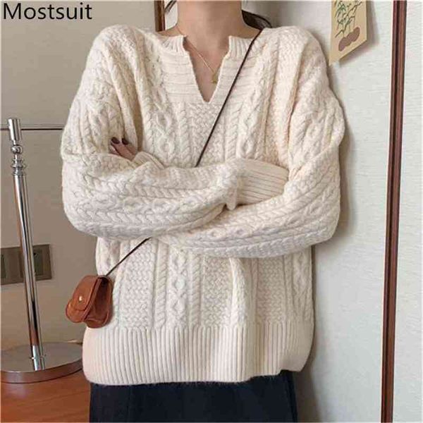 korean twisted knitted v-neck women sweaters pullovers autumn winter long sleeve casual fashion loose jumpers 210513, White;black
korean twisted knitted v-neck women sweaters pullovers autumn winter long sleeve casual fashion loose jumpers 210513, White;black