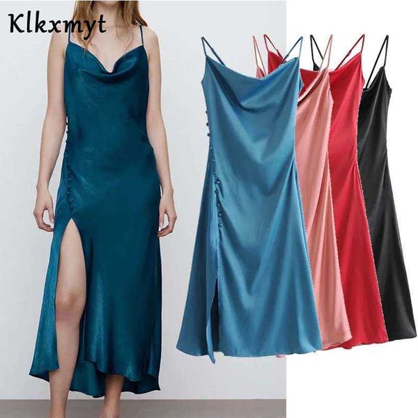 klkxmyt za women buckles high split casual sling midi dress female chic backless spaghetti strap summer party vestidos 210527, Black;gray
klkxmyt za women buckles high split casual sling midi dress female chic backless spaghetti strap summer party vestidos 210527, Black;gray