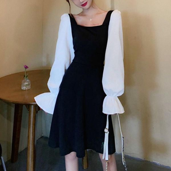 casual dresses elegant designer dress women long sleeve oversize patchwork fairy ruffle party women's clothing autumn 2021, Black;gray
casual dresses elegant designer dress women long sleeve oversize patchwork fairy ruffle party women's clothing autumn 2021, Black;gray