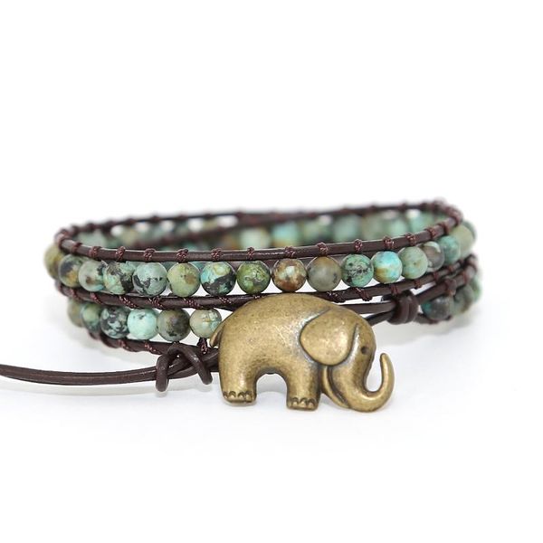 tennis vintage elephant button leather bracelets natural stone african turquoises 2 strands handmade wrap for men and women, Golden;silver
tennis vintage elephant button leather bracelets natural stone african turquoises 2 strands handmade wrap for men and women, Golden;silver