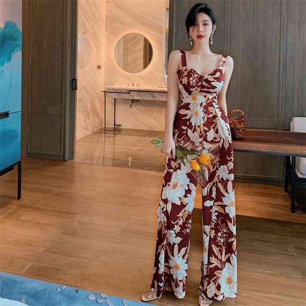 europe and the united states summer women's retro printed strap jumpsuit wide leg 210416, White;black
europe and the united states summer women's retro printed strap jumpsuit wide leg 210416, White;black