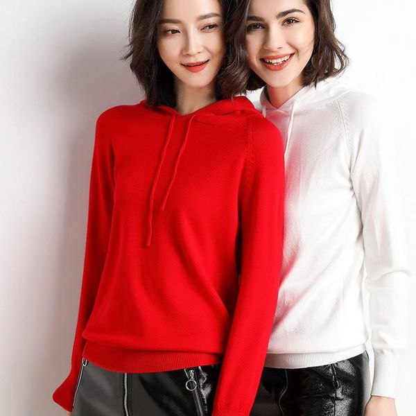 women's sweaters fall knitted hoodies pullovers womens cashmere ladies long sleeves comfort knitwear solid basic casual hooded s-3xl, White;black
women's sweaters fall knitted hoodies pullovers womens cashmere ladies long sleeves comfort knitwear solid basic casual hooded s-3xl, White;black