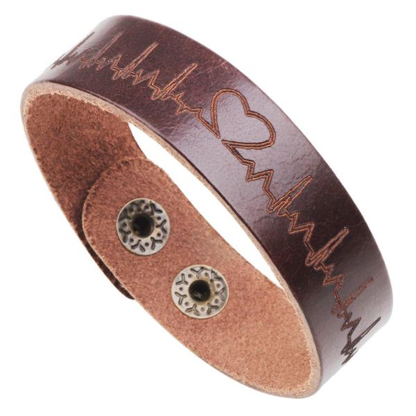 charmsmic mens wide leather bracelets ecg heart pattern for lovers couples birthday wedding fashion jewelry gifts tennis, Golden;silver
charmsmic mens wide leather bracelets ecg heart pattern for lovers couples birthday wedding fashion jewelry gifts tennis, Golden;silver