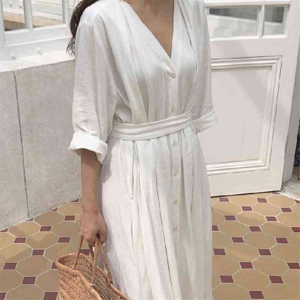 summer v-neck all match loose women dress solid color korean single-breasted bandage shirt, Black;gray
summer v-neck all match loose women dress solid color korean single-breasted bandage shirt, Black;gray
