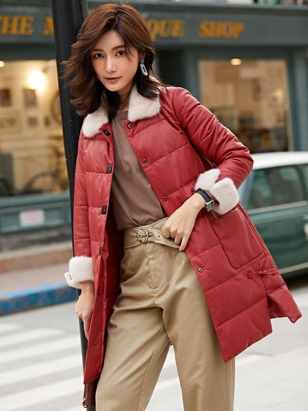 women's leather & faux jacket 2021 genuine women collar winter sheepskin coat white duck down real jackets kj4682, Black
women's leather & faux jacket 2021 genuine women collar winter sheepskin coat white duck down real jackets kj4682, Black
