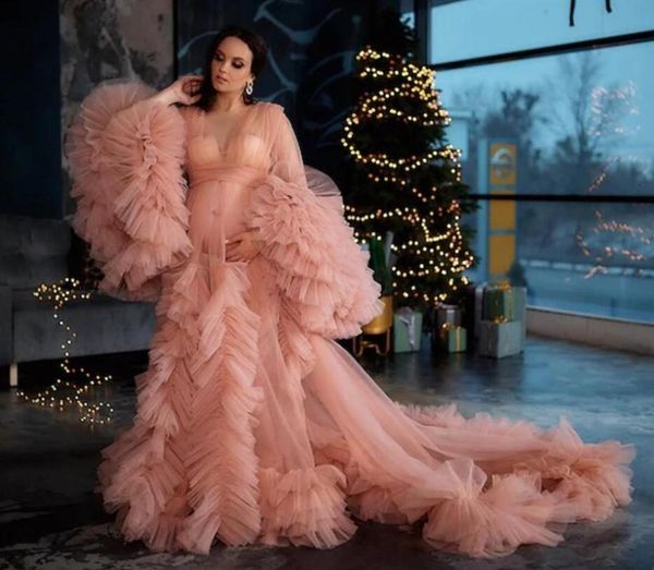 wraps & jackets pink puffy long sleeves prom dresses ruffles robe tulle tiered evening dress cutsom made plus size party robes po shoot, White
wraps & jackets pink puffy long sleeves prom dresses ruffles robe tulle tiered evening dress cutsom made plus size party robes po shoot, White