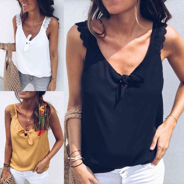 v-neck vest loose women casual bow knot tank beach t-shirt summer blouse, White
v-neck vest loose women casual bow knot tank beach t-shirt summer blouse, White