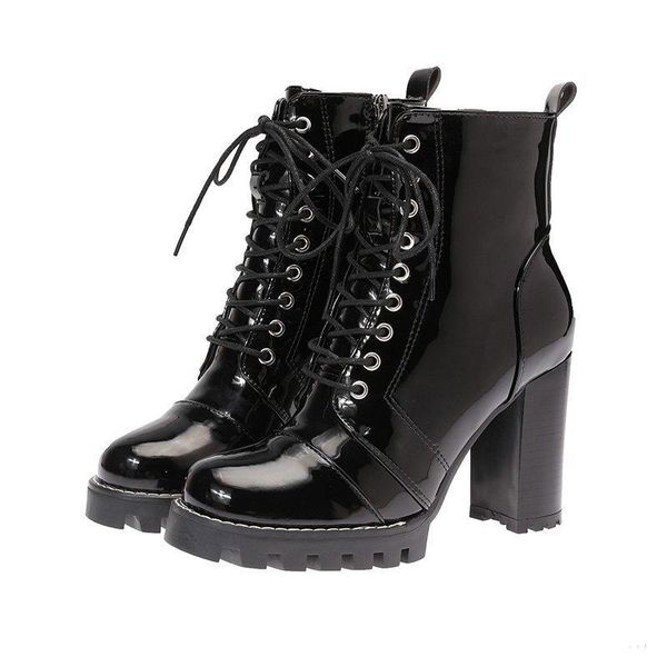boots women's lace up motorcycle 2021 women platform ankle ladies cool high heels woman pumps female patent leather shoes, Black
boots women's lace up motorcycle 2021 women platform ankle ladies cool high heels woman pumps female patent leather shoes, Black