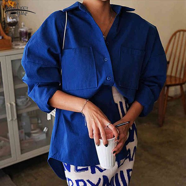 spring solid color casual korean loose double pocket shirt women plus size cotton long sleeve blouse blusas mujer12810 210521, White
spring solid color casual korean loose double pocket shirt women plus size cotton long sleeve blouse blusas mujer12810 210521, White