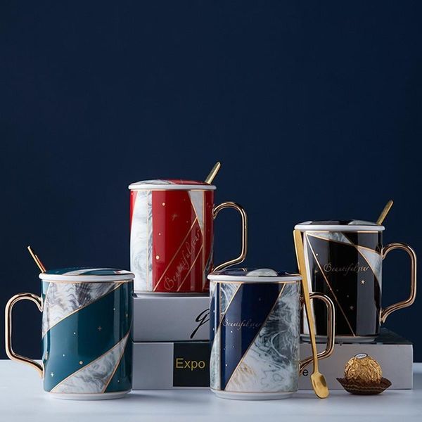 mugs nordic personality marble traces golden mug lid spoon water cup couple coffee milk creative tea kitchen 401-
mugs nordic personality marble traces golden mug lid spoon water cup couple coffee milk creative tea kitchen 401-