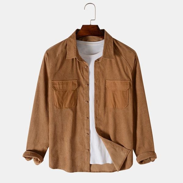 men's casual shirts mens corduroy shirt chemise homme solid color lapel button up chest pocket daily brown long sleeve, White;black
men's casual shirts mens corduroy shirt chemise homme solid color lapel button up chest pocket daily brown long sleeve, White;black