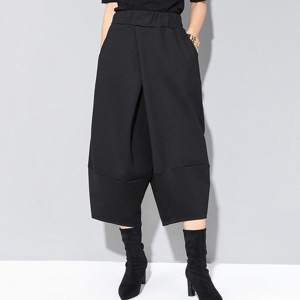 women's pants & capris 2021 european solid black elastic waist casual harem calf length women punk baggy streetwear fashion trousers, Black;white
women's pants & capris 2021 european solid black elastic waist casual harem calf length women punk baggy streetwear fashion trousers, Black;white