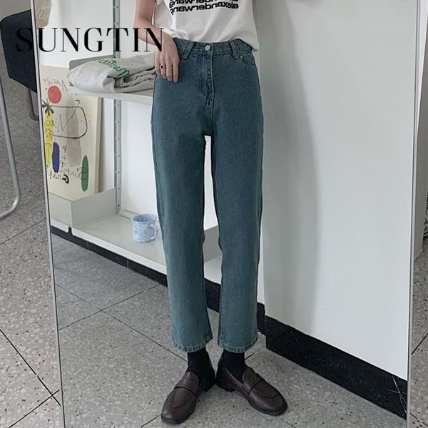 sungtin vintage high waist jeans woman bf casual denim pants loose straight ankle length korea female streetwear trousers women's, Blue
sungtin vintage high waist jeans woman bf casual denim pants loose straight ankle length korea female streetwear trousers women's, Blue