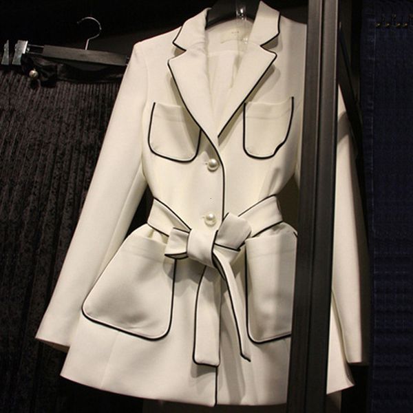 women's suits & blazers blazers spring autumn women korean color block pearls buttons pockets belt brief ol casual blazer coats white b, White;black
women's suits & blazers blazers spring autumn women korean color block pearls buttons pockets belt brief ol casual blazer coats white b, White;black