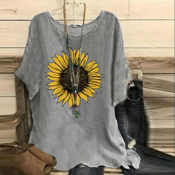 women's blouses & shirts feitong sunflower women fashion casual vintage plus size o-neck print loose button tunic shirt blouse female, White
women's blouses & shirts feitong sunflower women fashion casual vintage plus size o-neck print loose button tunic shirt blouse female, White