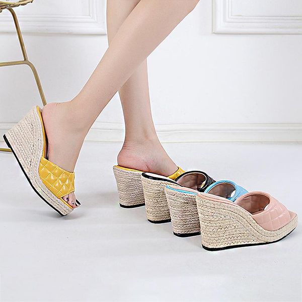 sandals 2021 summer wedge for women's with candy colors fish mouth rope weaving high heels, Black
sandals 2021 summer wedge for women's with candy colors fish mouth rope weaving high heels, Black