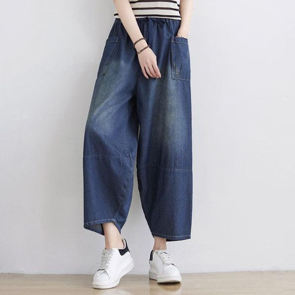 women's jeans 2021 fashion ankle length pants women loose trousers summer denim with pockets elastic waist blue
women's jeans 2021 fashion ankle length pants women loose trousers summer denim with pockets elastic waist blue