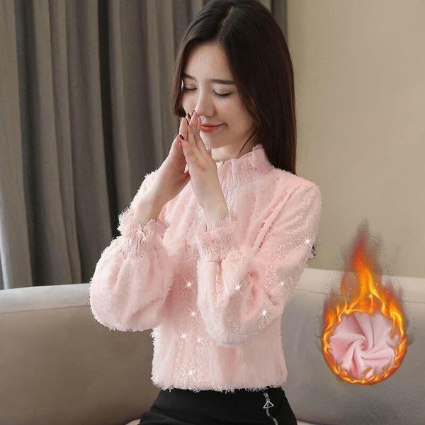 women's blouses & shirts women blouse blusas mujer de moda 2021 pleuche shirt puff sleeve plus velvet thicked lace up black top, White
women's blouses & shirts women blouse blusas mujer de moda 2021 pleuche shirt puff sleeve plus velvet thicked lace up black top, White